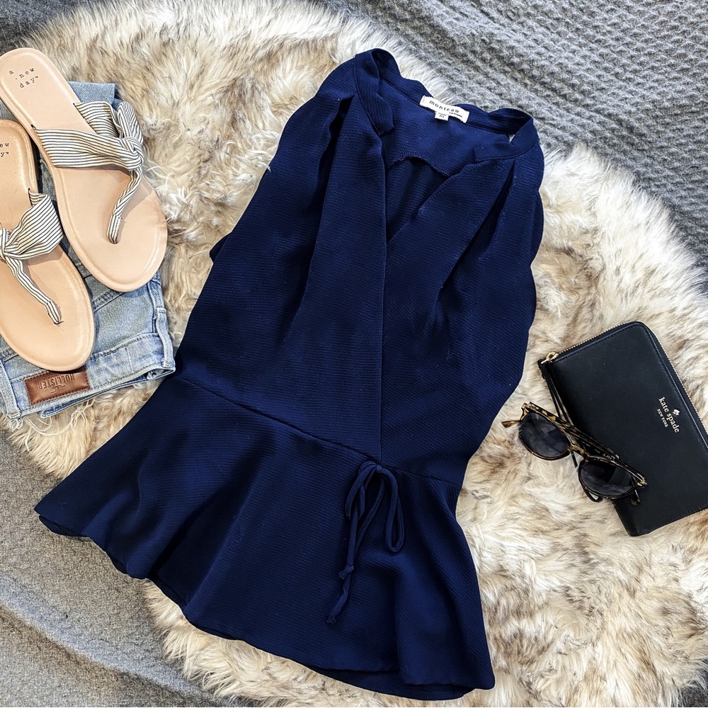 Monteau Scalloped Peplum top